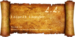 Leipnik Leander névjegykártya